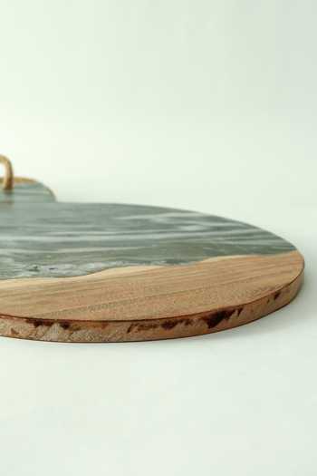 House This_Grey Marble, Brown Somolo Cheese Platter_Online_at_Aza_Fashions