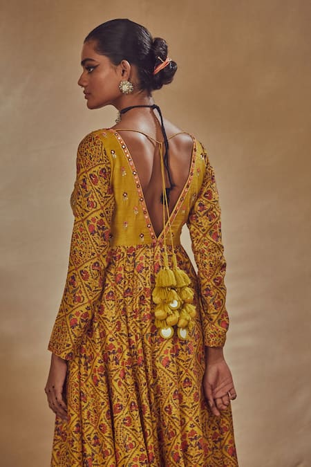 Drishti & Zahabia Floral Print Anarkali Set 