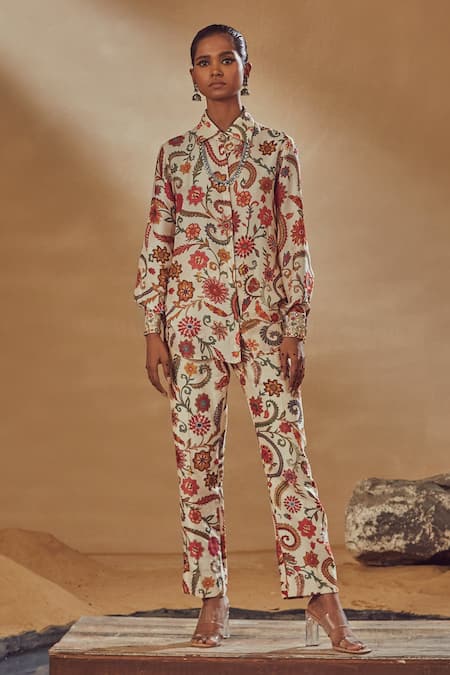 Drishti & Zahabia Floral Print Shirt & Pant Set 