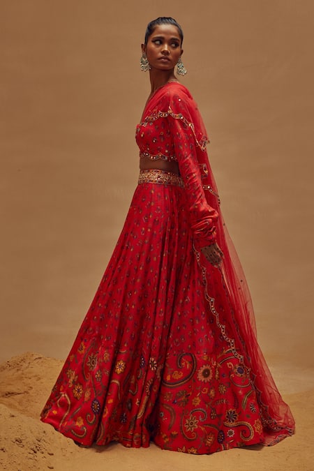 Drishti & Zahabia Floral Print Lehenga Set 