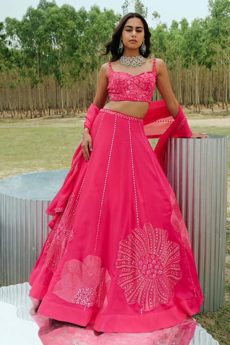 Mishru Elise Floral Motif Bridal Lehenga Set 