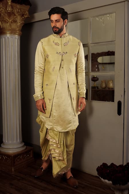 YAJY by Aditya Jain Keyshi Silk Kurta & Dhoti Pant Set 