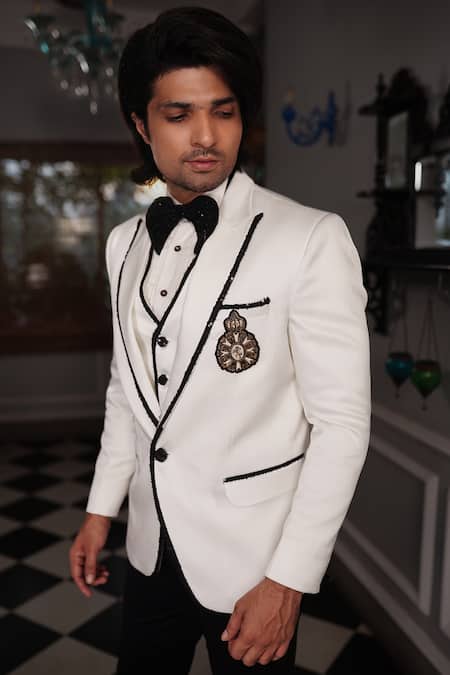 Shop Yajy By Aditya Jain White Pants Italian Suiting, Shirt Shinning Fabric, Rish Embroidered And Set Online at Aza Fashions Shop_Yajy By Aditya Jain_White Pants Italian Suiting, Shirt Shinning Fabric, Rish Embroidered And Set _Online_at_Aza_Fashions