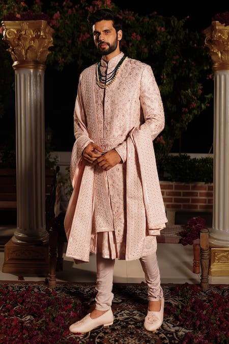 Mens Indian Latest Design For Pink Indo Western Sherwani, 47% OFF