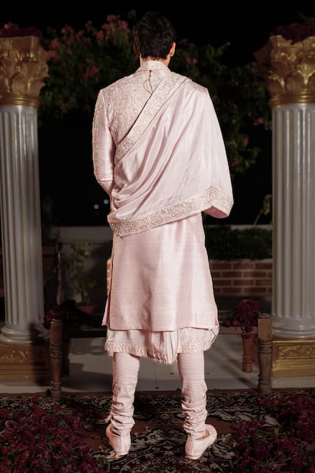 Yajy By Aditya Jain Bharata Floral Embroidered Sherwani Set 