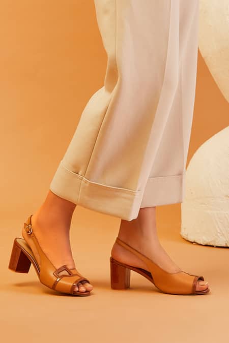 Alexander McQueen, brown leather peep-toe ankle boots - Unique Designer  Pieces