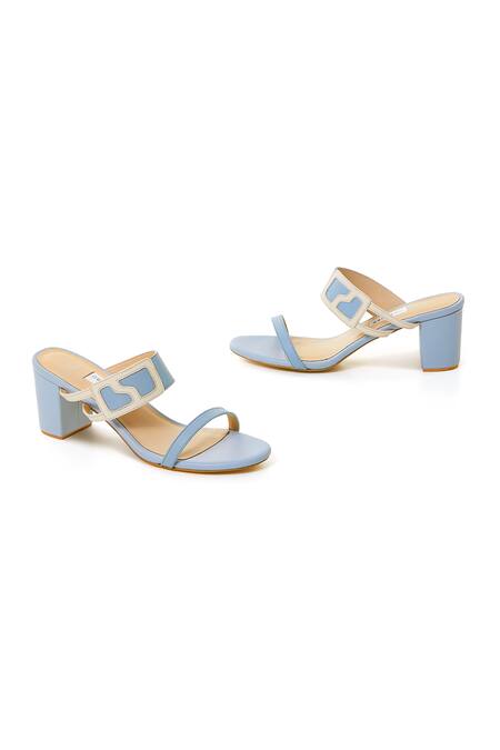 Shop Oceedee Blue Dewy Strappy Block Heels at Aza Fashions Shop_Oceedee_Blue Dewy Strappy Block Heels_at_Aza_Fashions