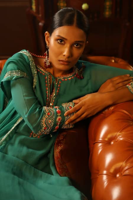 Radha Sharma Embroidered Kurta Palazzo Set 