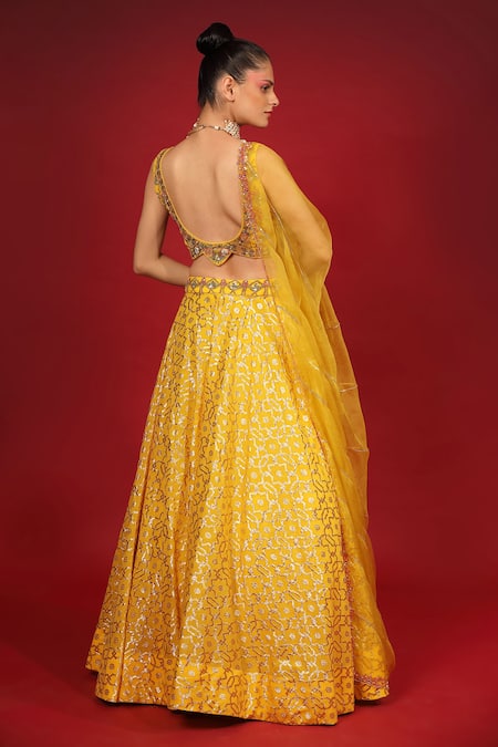 Neha Khullar Banarasi Chanderi Lehenga Set 