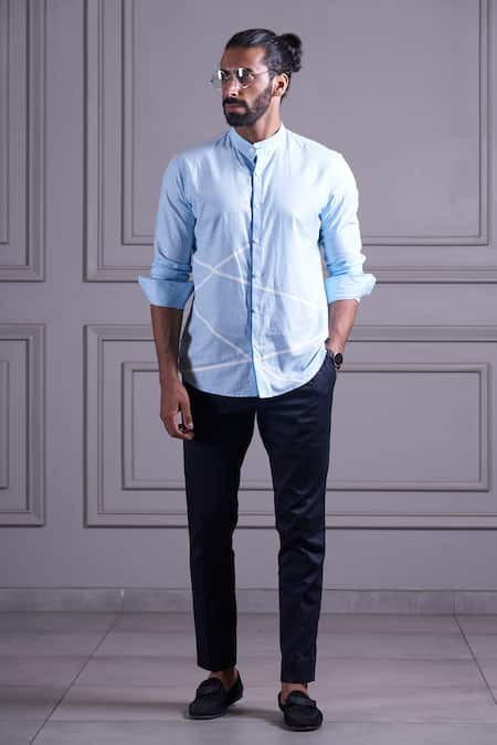 Agape Blue Linen Shirt 