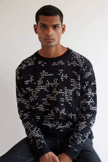 Jacquard hot sale sweater mens