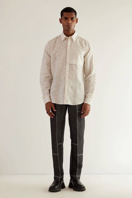 Countrymade Linen Abstract Print Shirt 