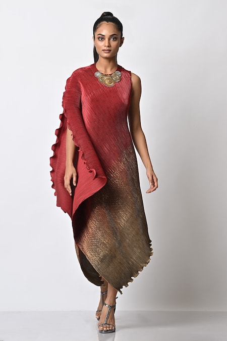 Kiran Uttam Ghosh Pleated Drape Dress 