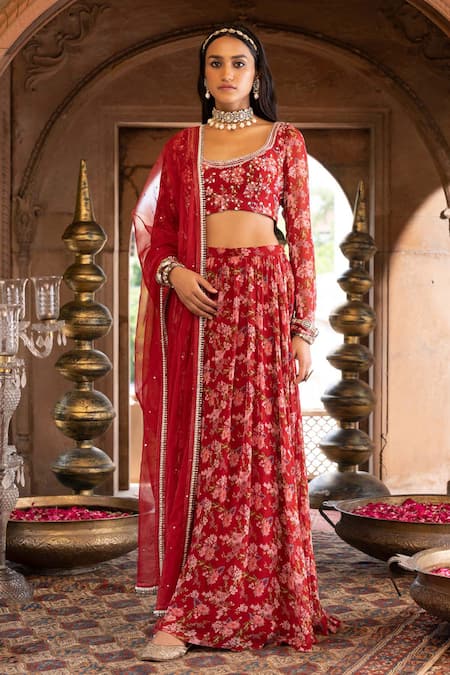 Chhavvi Aggarwal Floral Print Lehenga Set 