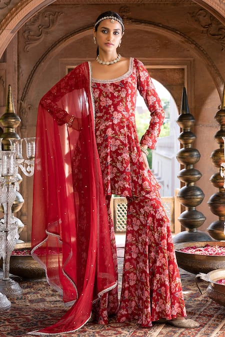Chhavvi Aggarwal Floral Print Kurta Sharara Set 
