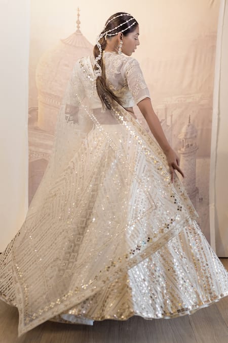Neha & Tarun Sequin Embroidered Bridal Lehenga Set 
