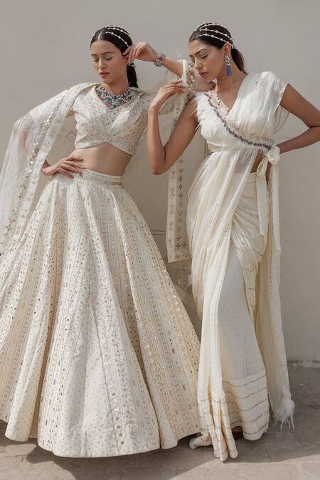 Buy Neha & Tarun Beige Organza, Chanderi, Lining Shantoon Embroidered Bridal Lehenga Set Online at Aza Fashions Buy_Neha & Tarun_Beige Organza, Chanderi, Lining Shantoon Embroidered Bridal Lehenga Set_Online_at_Aza_Fashions