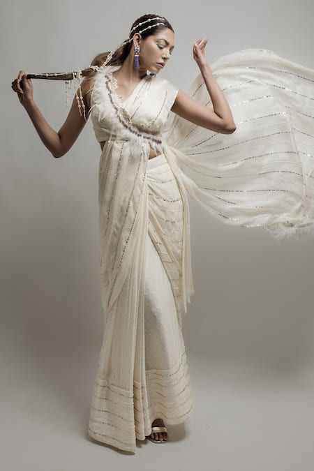 Neha & Tarun Pre-Draped Saree With Blouse 