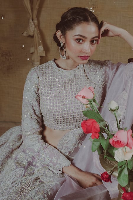 Buy Aangan By Parul Purple Raw Silk, Net Cotton Satin Rajawadi Scoop Embroidered Bridal Lehenga Set Online at Aza Fashions Buy_Aangan By Parul_Purple Raw Silk, Net Cotton Satin Rajawadi Scoop Embroidered Bridal Lehenga Set _Online_at_Aza_Fashions