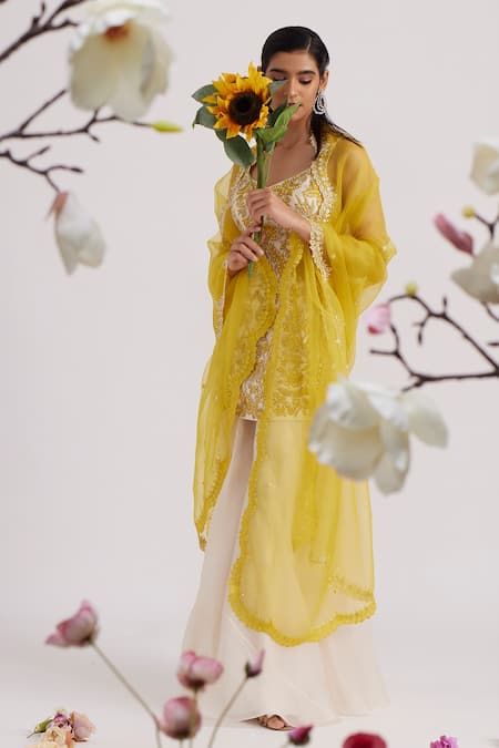 Vaishali Agarwal Embroidered Kurta Sharara Set 