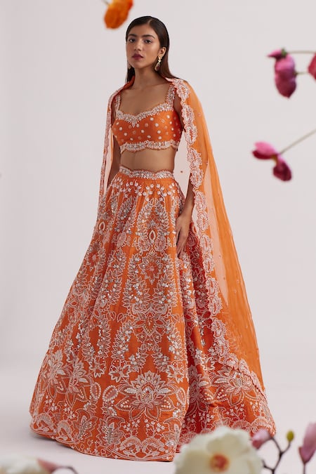 Vaishali Agarwal Floral Embroidered Bridal Lehenga Set 