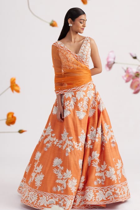 Vaishali Agarwal Floral Embroidered Lehenga Set 