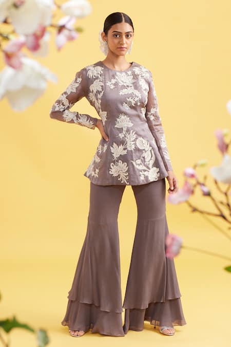 Vaishali Agarwal Embroidered Kurta & Sharara Set 