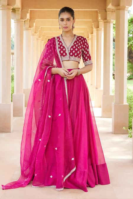 Sana Barreja Maahira Organza Lehenga Set 