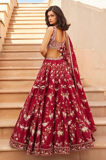 Sana Barreja Aliza Chanderi Silk Printed Lehenga Set 