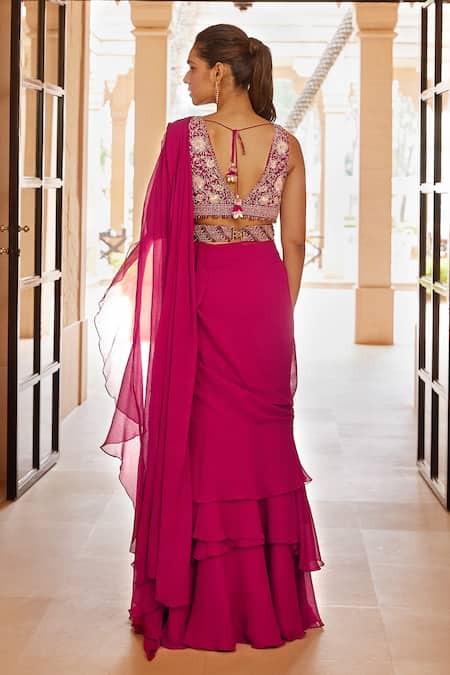 Sana Barreja Irfat Pre-Draped Saree With Blouse 