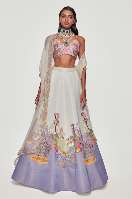 Aisha Rao Divergence Applique Lehenga Set 