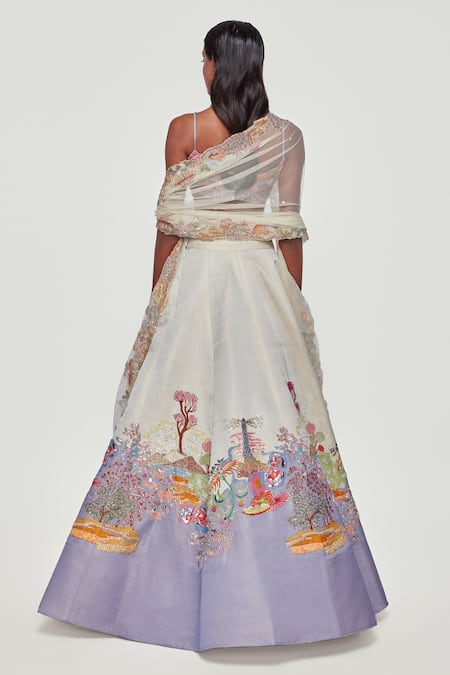 Aisha Rao Divergence Applique Lehenga Set 