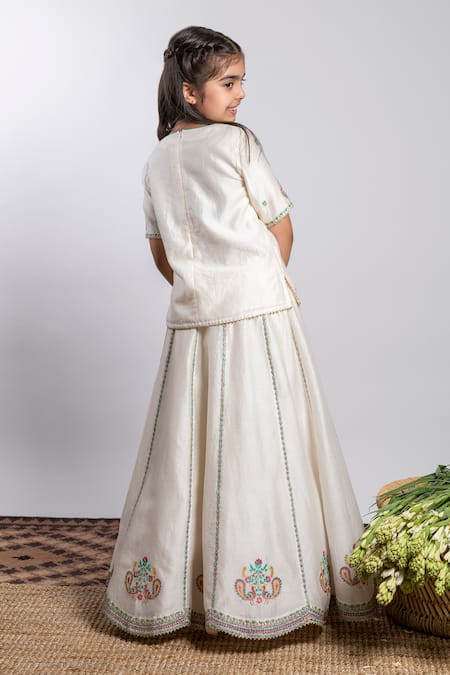 BOTEH Peacock Embroidered Lehenga Set 