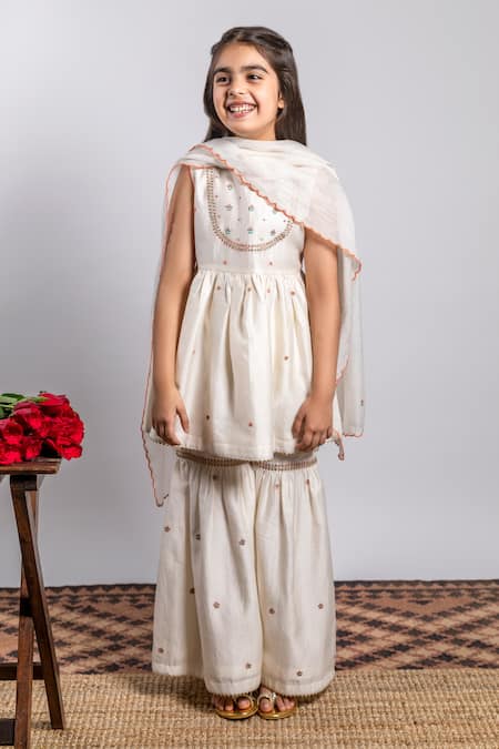 Boteh Chanderi Silk Kurta Sharara Set 