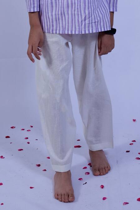 Buy_Pankhuri By Priyanka_Purple Cotton, Muslin Bandhani Pattern Overlay Kurta Set _Online_at_Aza_Fashions