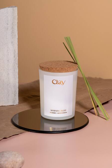 Buy_Clay Essentials_Black Frosted Glass And Wax Scented Candles Set Of 3_Online_at_Aza_Fashions