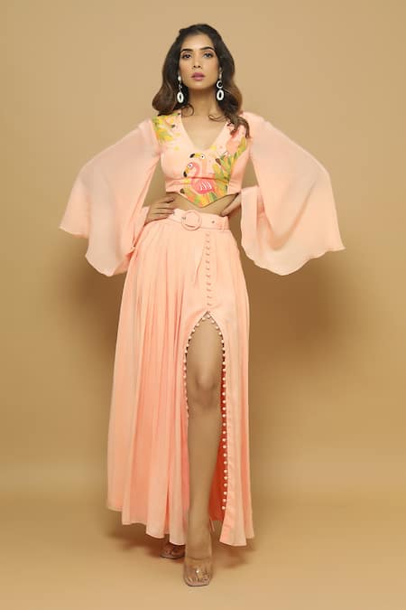 Ahi Clothing Hand Painted Top & Skirt Set 
