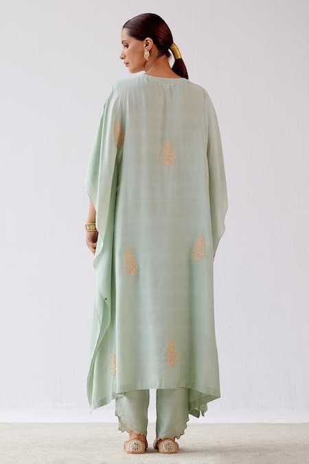 Devnaagri Dori Embroidered Kaftan & Palazzo Set 