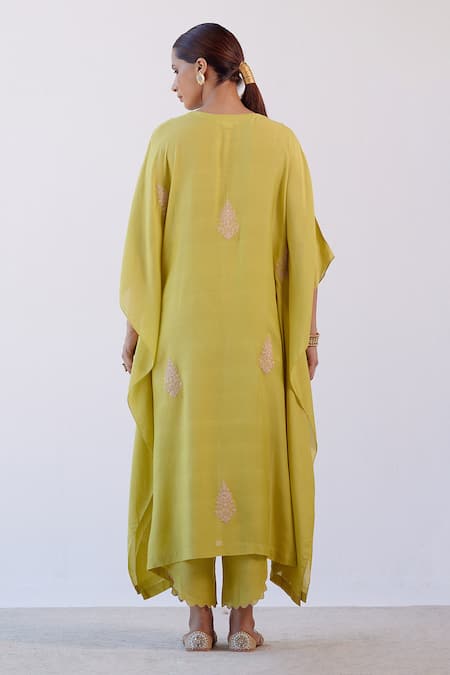 Devnaagri Dori Embroidered Kaftan & Palazzo Set 