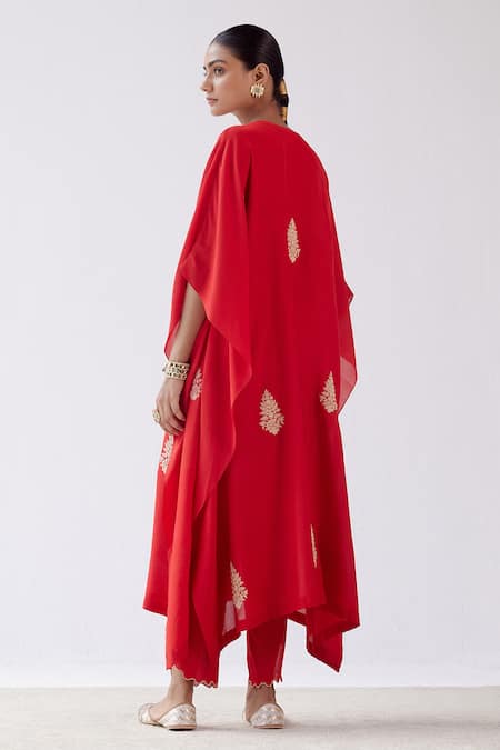 Devnaagri Dori Embroidered Kaftan & Palazzo Set 