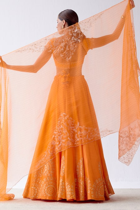 Devnaagri Hand Block Print Lehenga Set 