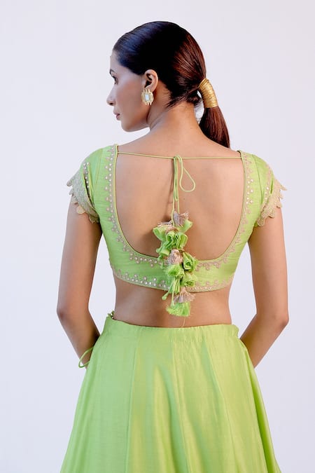 Devnaagri Hand Block Print Lehenga Set 