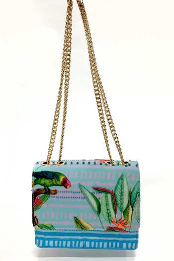 The Garnish Company Purple Embroidery, Beads Oshun Printed Sling Bag Online at Aza Fashions The Garnish Company_Purple Embroidery, Beads Oshun Printed Sling Bag _Online_at_Aza_Fashions
