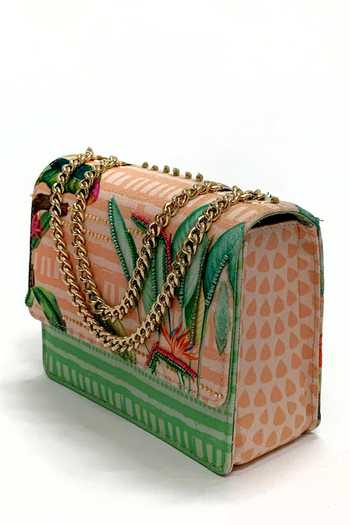 Buy The Garnish Company Peach Embroidery, Beads Oshun Printed Sling Bag Online at Aza Fashions Buy_The Garnish Company_Peach Embroidery, Beads Oshun Printed Sling Bag _Online_at_Aza_Fashions