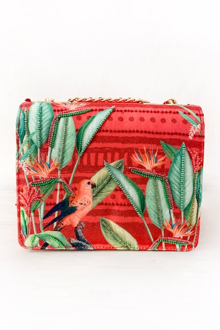 Shop_The Garnish Company_Red Printed Oshun Sling Bag _at_Aza_Fashions