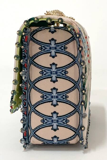 The Garnish Company Cream Printed Fleur Floral Sling Bag Online at Aza Fashions The Garnish Company_Cream Printed Fleur Floral Sling Bag _Online_at_Aza_Fashions