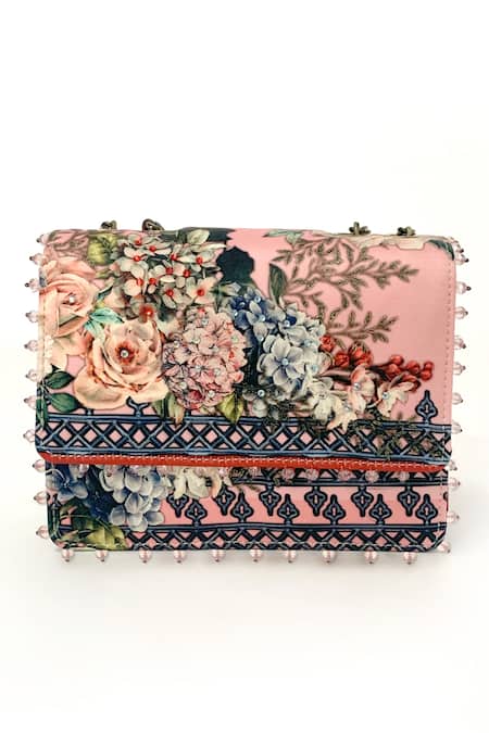 The Garnish Company Pink Printed Fleur Floral Sling Bag 