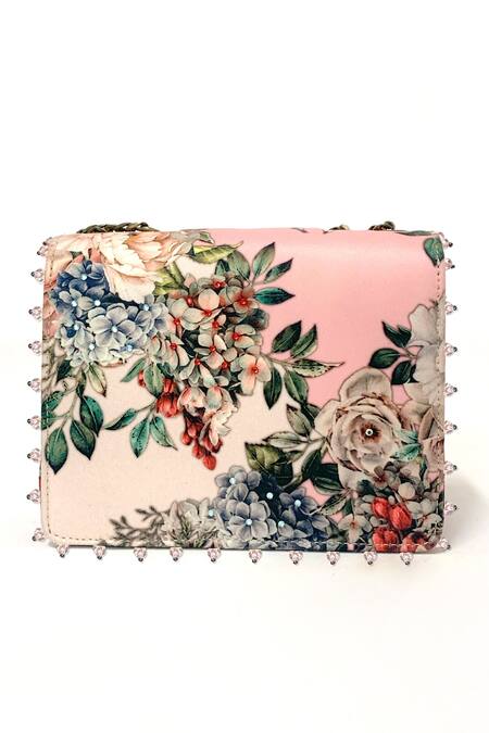 Shop_The Garnish Company_Blue Printed Fleur Floral Sling Bag _at_Aza_Fashions