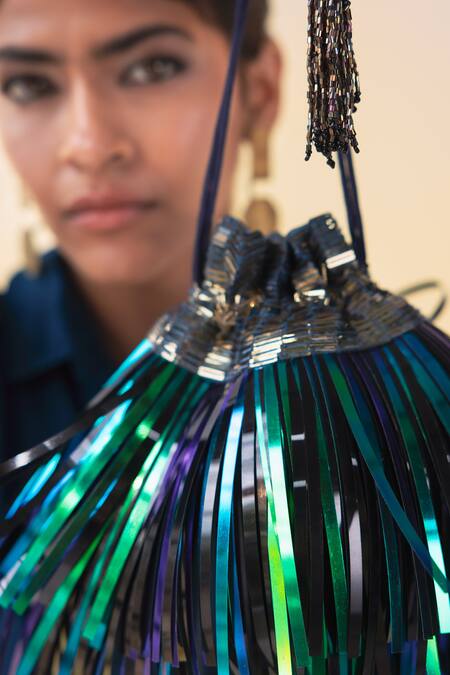 Shop_Aamli_Blue Embroidery Jal Farezi Potli Single Pc _Online_at_Aza_Fashions