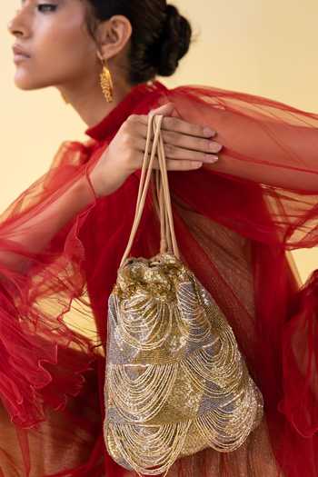 Shop Aamli Gold Embroidery, Beads Matsya Satin Polti at Aza Fashions Shop_Aamli_Gold Embroidery, Beads Matsya Satin Polti _at_Aza_Fashions